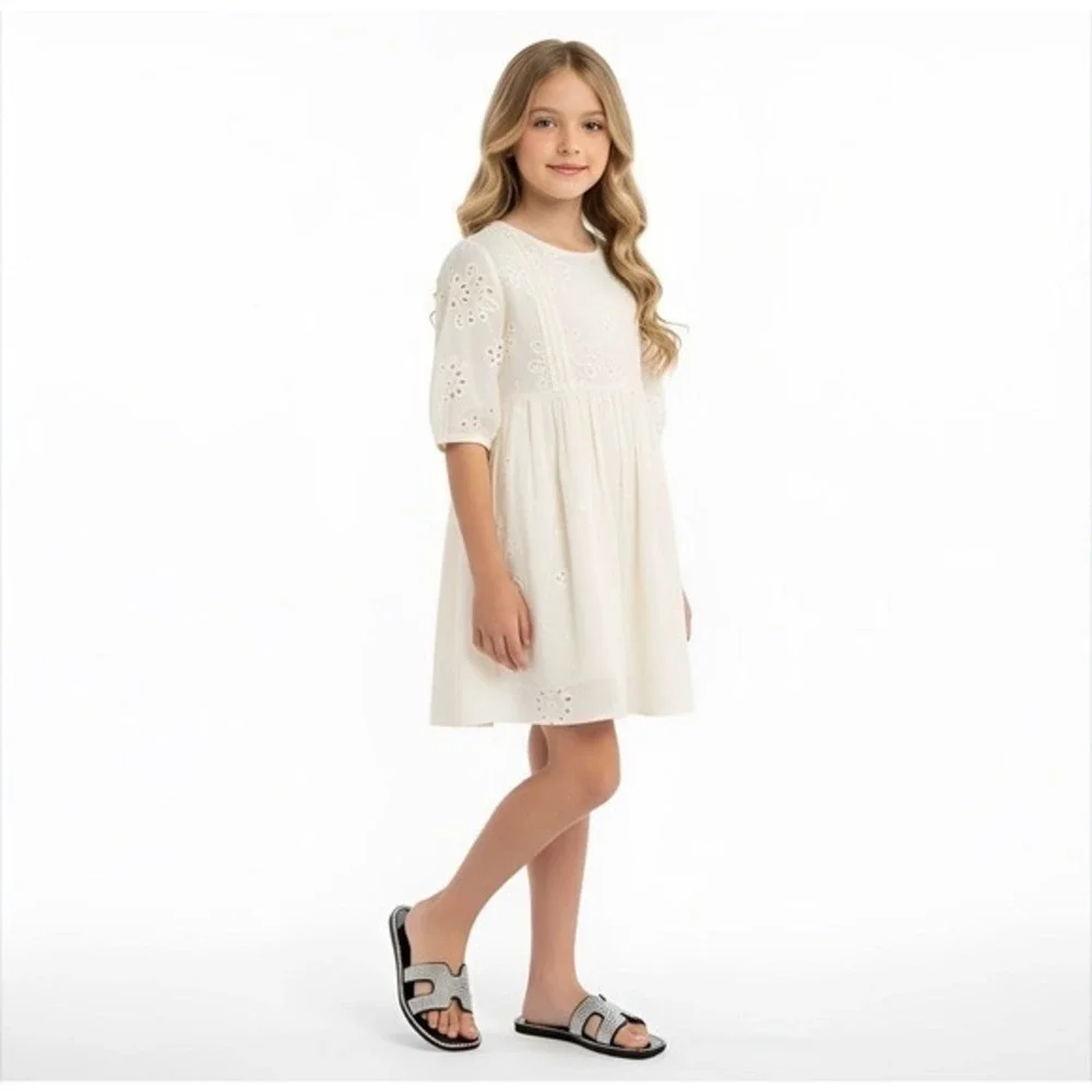 Nova Kids Girls Rhinestone‎ Slides Black Sandals Embellished Sparkle